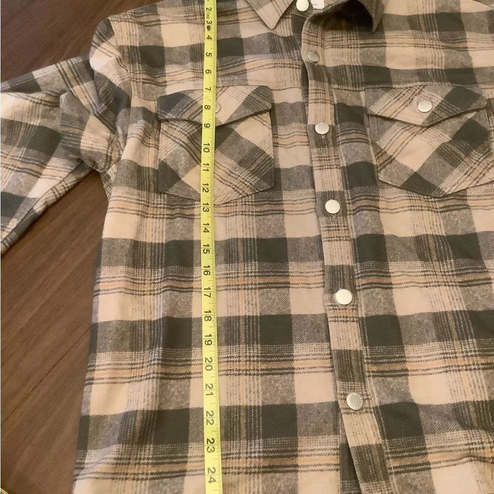 AG Jeans Green Plaid Flannel Shacket Mens M Button Down Fall Layer NWOT